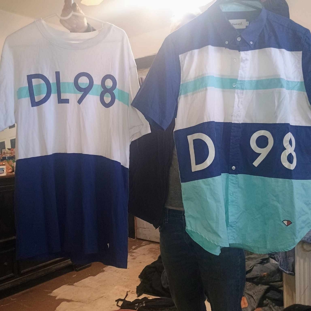 T-shirt and matching button up shirt